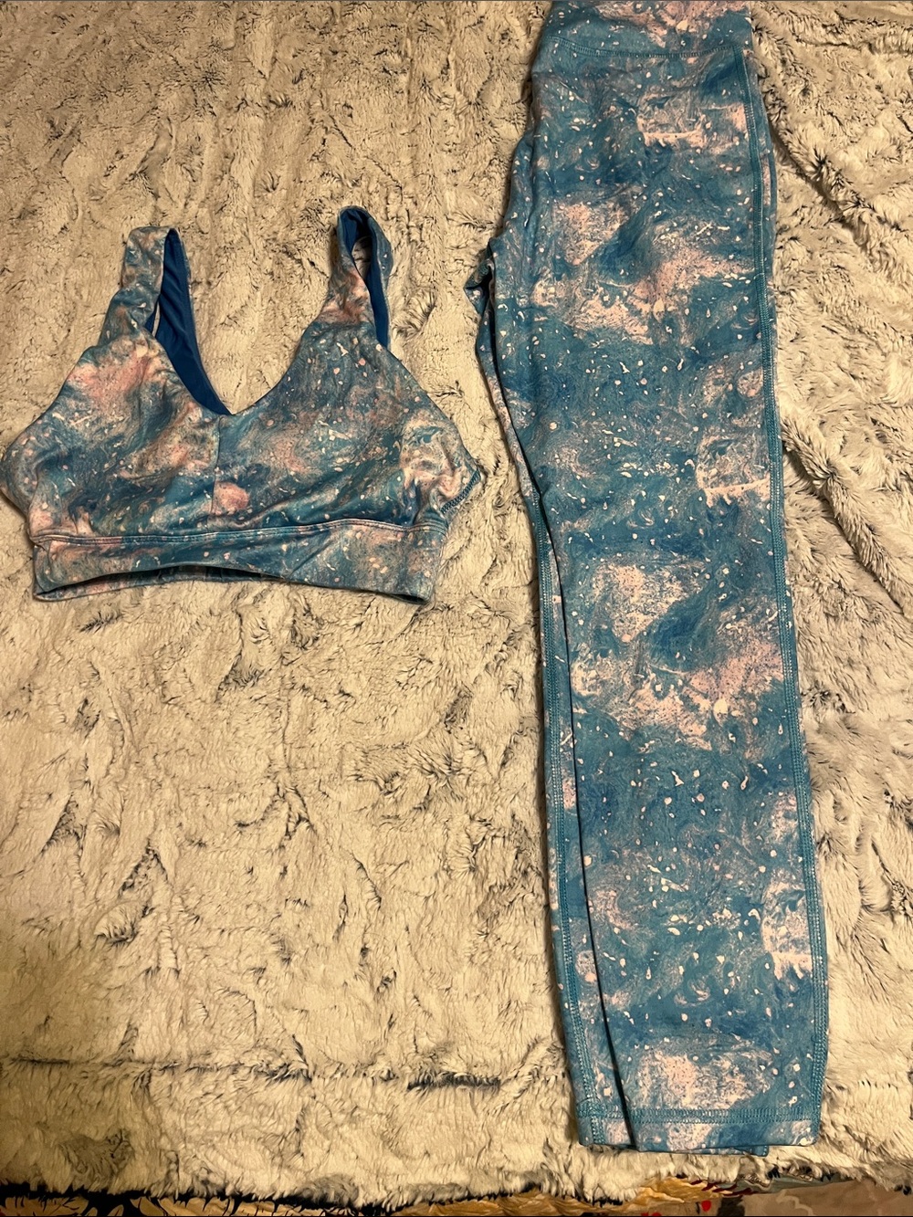Juicy Couture Blue and Pink Galaxy Print Leggings Set